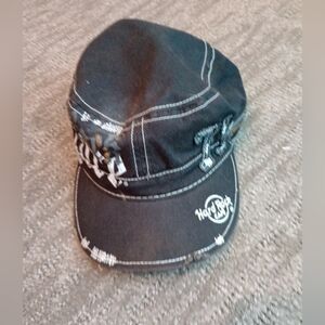 Hard Rock Cafe Black Hat with White Stitching